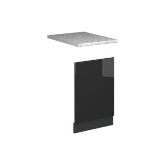Vicco Panel Frontal Fame-line, Antracita Alto Brillo, 45 Cm, Et M&aacute;rmol, Vicco