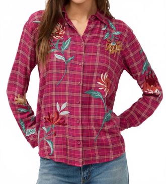 Johnny Was Weslie Oversized Shirt Tunic In Dullet Plaid