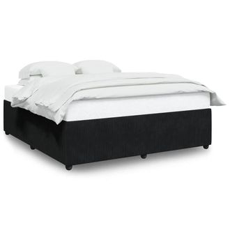 Berkfield Home Bed Frame without Mattress Black Super King Velvet