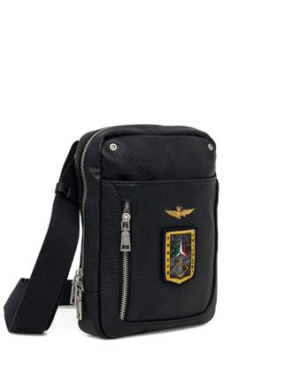 Aeronautica appliqu&eacute;-details zipped messenger bag - men - Polyurethane - OS - Blue