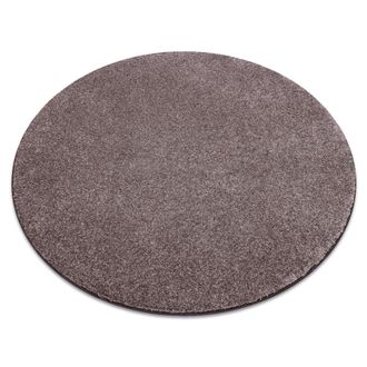 RugsX Alfombra San Miguel Marr&oacute;n 41 Llanura Color S&oacute;lido Brown Circulo 100 Cm