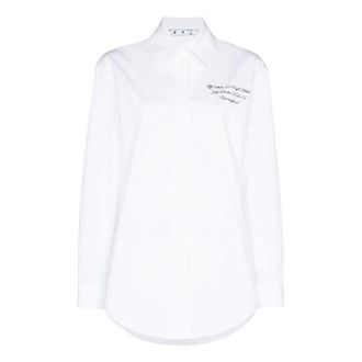 Off-white (WMNS) Off-White Printing Long Sleeves Shirt White OWGA031E20FAB0030110