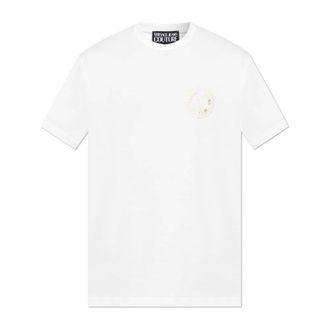 Versace Jeans Couture T-Shirts, male, White, Size: 2XL V-Emblem Foil T-Shirt