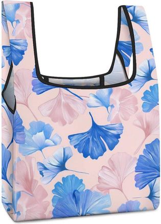 Generic Ginkgo Biloba Leaves Shopping Bag Reusable Grocery Tote Bag Foldable Handbag for Travel Picnic