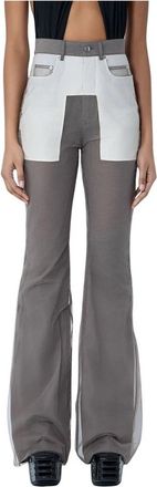 Rick Owens Bolan Pants - Dames - Wijde Broeken - Grijs - W28 - Leer - Broeken