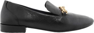 Tory Burch Jessa Leather Loafers - Perfect Black/Gold, Size 6