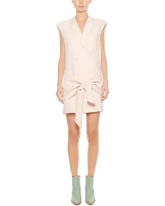 Tibi Suiting Sleeveless Linen-Blend Jacket Dress
