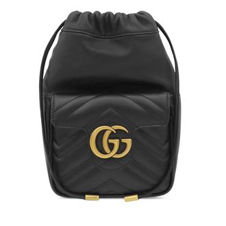 Gucci Pre-owned Gucci Mini GG Marmont Matelasse Calfskin Front Pocket Bucket Bag Ladies FBM2M4HCV6KWCZ67