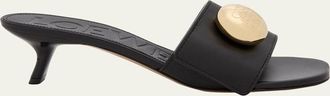 Loewe Pebble Leather Slide Sandals