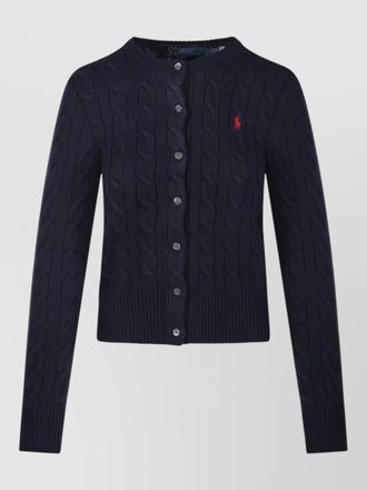 Ralph Lauren cable knit cardigan with ribbed cuffs and hem