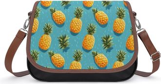 Generic Pineapple Small Womens Crossbody Bags Shoulder Handbag with Adjustable Strap for Travel