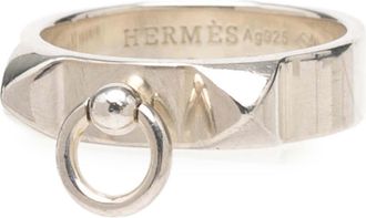 Herm&egrave;s Silver Silver 925 Band Ring (Pre-Owned)