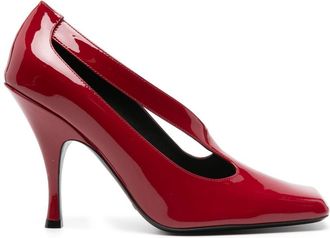 Khaite 100mm Eva Pumps - Womens - Patent Calf Leather/Fabric/Calf Leather