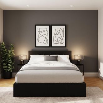GFW Side Lift Ottoman Storage Bed in Black | Size: Single