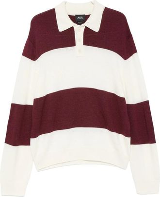 A.P.C. A. p.c. Striped Polo-collar Sweater