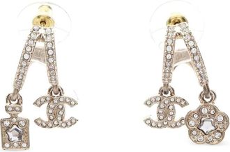 Chanel 1986-1988 Coco Mark flower hoop earrings - Gold