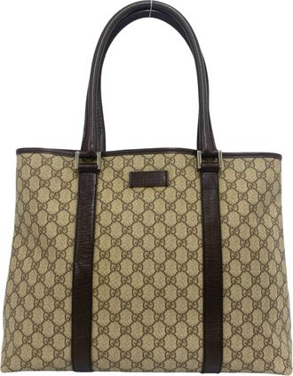Gucci Brown Leather Elastane Shoulder Bag Tote Bag (Pre-Owned)
