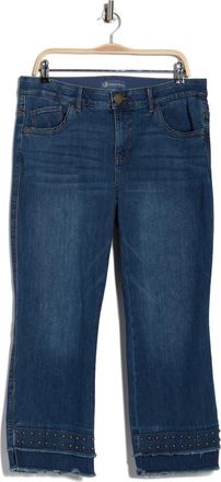 Democracy Double Layer Fray Hem Kick Flare Jeans in Blue at Nordstrom Rack, Size 16W