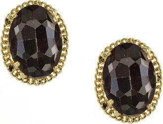 Olivia Welles Framed in Chains Crystal Stud Earrings in Gold /Grey at Nordstrom Rack