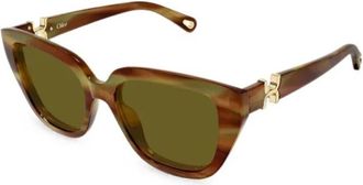 Chlo&eacute; Cat Eye Zonnebril - Dames - Zonnebrillen - Bruin - 53 MM - Nylon - Accessoires