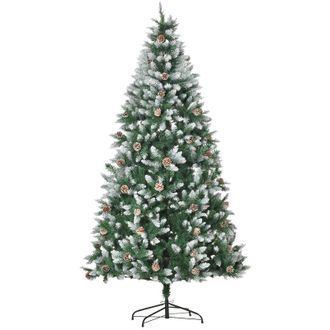 HOMCOM Rbol De Navidad Artificial 210 Cm Con 1440 Puntas De Pvc Y 75 Pi&ntilde;as Base Plegable Y Soporte De Acero Decoraci&oacute;n Navide&ntilde;a Para Interiores