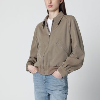 Maison Margiela Giacca con zip beige in lana vergine