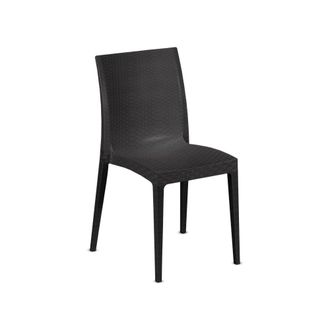 Dmora Silla De Exterior Fiano, Silla De Jard&iacute;n Que Ahorra Espacio, Apilable, Ideal Para Jardines Y Terrazas, Made In Italy, 42x48 H81 Cm, Antracita - Dmora