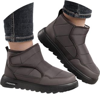 Generic 2026 Extra Wide Fit Winter Fleece Boots, Lined Warm Boots Hiking Knee-High Suede Easy On Rainy Days Cold Weather Men Walking Lightweight Grip Sole (10