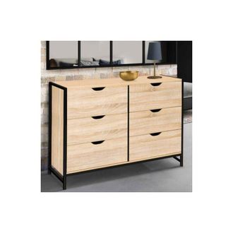 IDMarket Detroit Cassettone a 6 cassetti da 115 cm design industriale