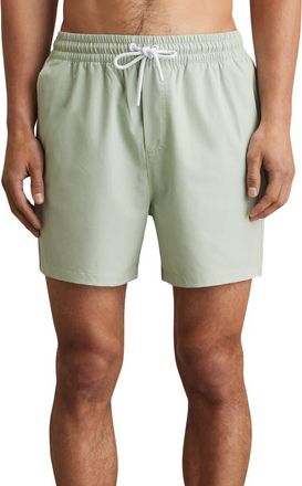 Reiss Cliff Water Resistant Swim Trunks in Mint Green at Nordstrom, Size X-Large