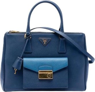 Prada Pre-owned Handbags, female, Blue, Size: ONE SIZE Pre-owned Vintage Leather Handbag