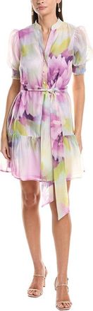 Anne Klein Puff Sleeve Organza Shirtdress