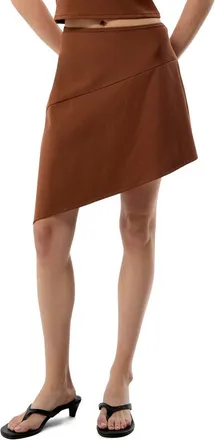 PacSun Laila Asymmetric Skirt in Brown at Nordstrom, Size Xx-Small