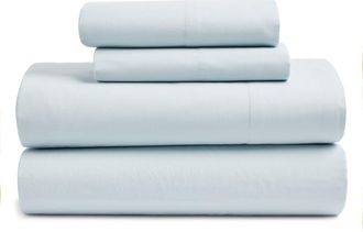 Nordstrom Organic Cotton Percale Sheet Set in Blue Drift at Nordstrom, Size Queen