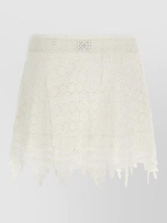 Isabel Marant hanta skirt elastic waist lace flowers hem