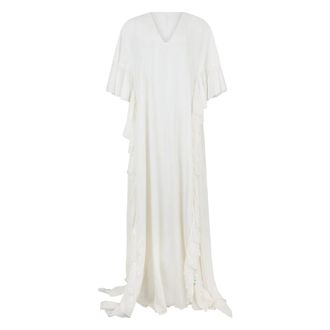 Alberta Ferretti Long Dress with Short Sleeves - female - Alberta Ferretti - Maxi Dresses - White - L - Dresses