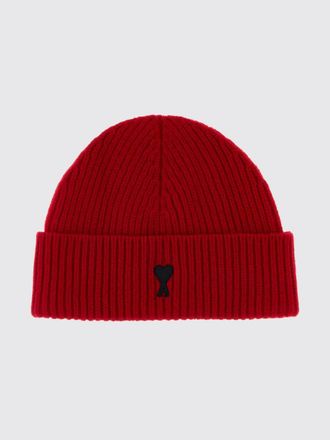 Ami Beanie in pura lana vergine con risvolto e logo a contrasto