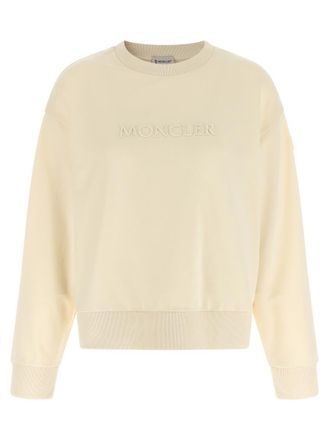 Moncler Beige Logo embroidery sweatshirt