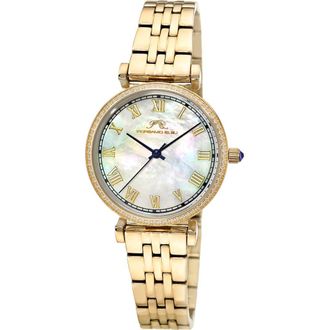 Porsamo Bleu Emma Mother-of-Pearl Dial Bracelet Watch in Iridescent/Gold at Nordstrom Rack