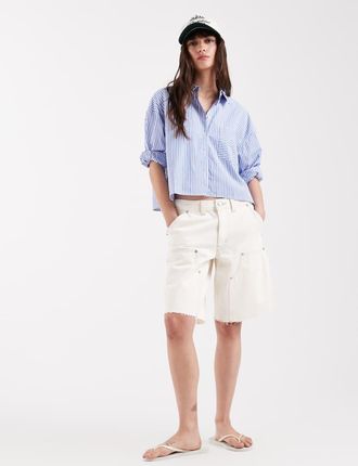 Levi's Pantaloncini di jeans dad multitasche ampi bianchi-Bianco