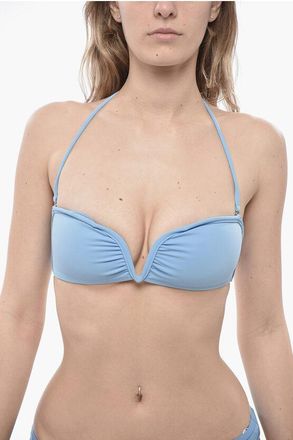 Nanushka Monochrome Bikini Top with V-shaped Design size S