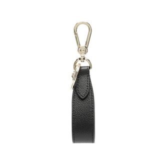 Emporio Armani Keyrings, female, Black, Size: ONE SIZE Deer-print Leather Keyring