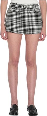 Self Portrait Houndstooth Skort - Dames - Bermuda - Veelkleurig - XS - Wol - Korte Broeken