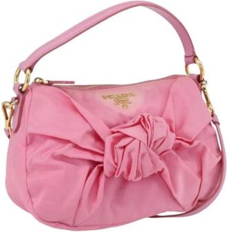 Prada Pre-owned Handbags, female, Pink, Size: ONE SIZE Pre-owned Nylon Handbag