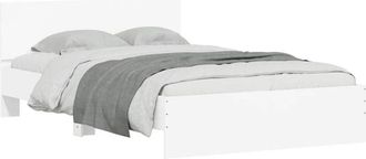 vidaXL Estructura De Cama Con Cabecero Y Luces Led Blanco 120x190 Cm Vidaxl