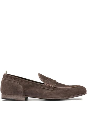 Officine Creative suede penny loafers - Brown