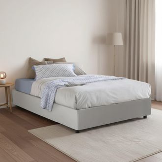 Dmora Talamo Italia - Cama De Plaza Y Media Matilde, Cama Contenedor Con Tapizado En Ecopiel, 100% Made In Italy, Apertura Frontal, Adecuado Para Colch&oacute;n Cm