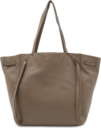 Celine Grayish Leather Shoulder Bag Tote Bag (Pre-Owned)