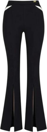 Elisabetta Franchi Broeken, Dames, Zwart, M, Broek met Cut-Outs en Slitten