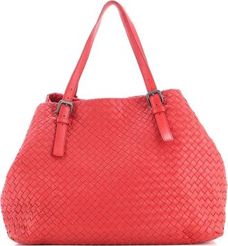 Bottega Veneta Red Intrecciato Nappa A-Shape Tote Large (Authentic Pre-Loved)